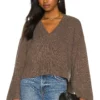 L'Academie Corrina V Neck Sweater In Umber