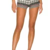 L'Academie Aven Fair Isle Shorts In Grey & Red