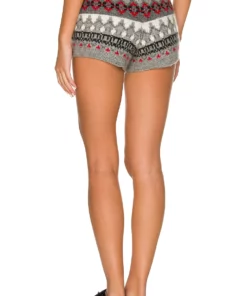 L'Academie Aven Fair Isle Shorts In Grey & Red -Deals L'Academie Store LCDE WK176 V3