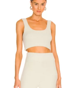 L'Academie Blayke Knit Bra In Moss Gray