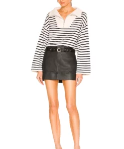 L'Academie Laila Striped Half Zip Sweater In Ivory & Navy 7 L'Academie Laila Striped Half Zip Sweater In Ivory & Navy -Deals L'Academie Store LCDE WK194 V4