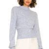L'Academie Missie Mock Neck In Light Blue
