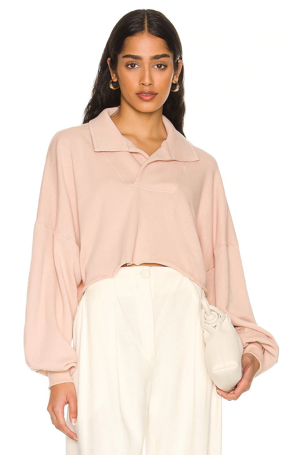 L'Academie Collared Pullover In Nude 1 L'Academie Collared Pullover In Nude