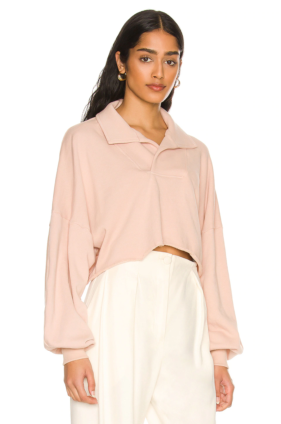 L'Academie Collared Pullover In Nude 2 L'Academie Collared Pullover In Nude - Image 2