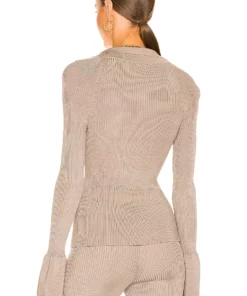 L'Academie Loch Rib Collar Sweater In Fossil -Deals L'Academie Store LCDE WK198 V3