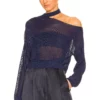 L'Academie Galena Cut Out Pullover In Navy