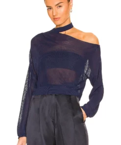 L'Academie Galena Cut Out Pullover In Navy