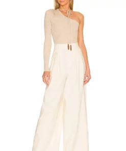 L'Academie Terie Cropped One Shoulder Sweater In Pale Gray -Deals L'Academie Store LCDE WK200 V5