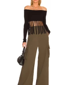 L'Academie Harrel Fringe Sweater In Black -Deals L'Academie Store LCDE WK202 V4