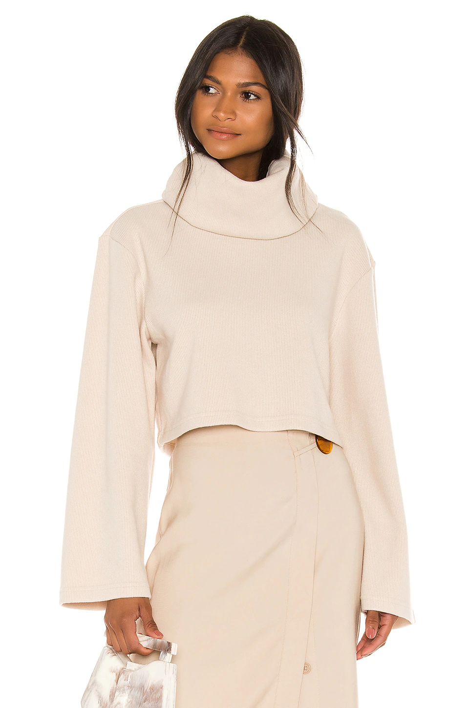 L'Academie The Clara Crop Top In Cream 1 L'Academie The Clara Crop Top In Cream