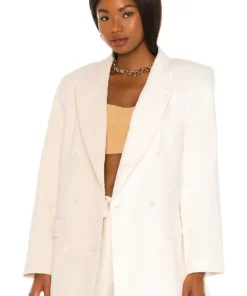 L'Academie The Ashley Blazer In Beige & Ivory