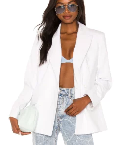 L'Academie Coco Double Breasted Blazer In White