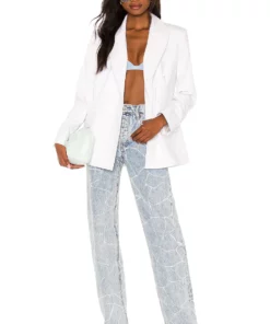 L'Academie Coco Double Breasted Blazer In White -Deals L'Academie Store LCDE WO142 V5