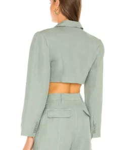 L'Academie The Robby Crop Blazer In Sage Green -Deals L'Academie Store LCDE WO143 V3