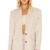 L'Academie Abigail Blazer In Tan & White