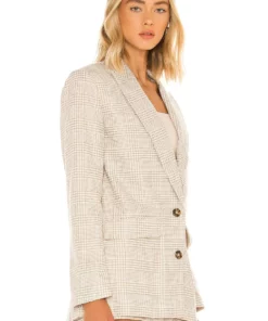 L'Academie Abigail Blazer In Tan & White -Deals L'Academie Store LCDE WO145 V3