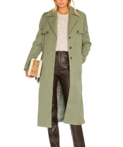 L'Academie Olenna Trench In Forest Green