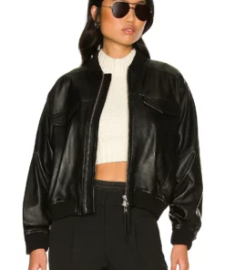 L'Academie The Jo Leather Jacket In Black