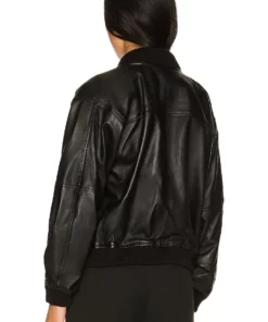 L'Academie The Jo Leather Jacket In Black -Deals L'Academie Store LCDE WO153 V3