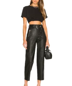 L'Academie Trae Leather Pant In Black -Deals L'Academie Store LCDE WP186 V4