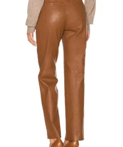 L'Academie The Kristina Leather Pant In Brown -Deals L'Academie Store LCDE WP190 V3