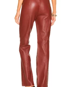 L'Academie The Kira Leather Pant In Burgundy Red -Deals L'Academie Store LCDE WP194 V3