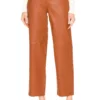 L'Academie Jiselle Leather Pant In Camel