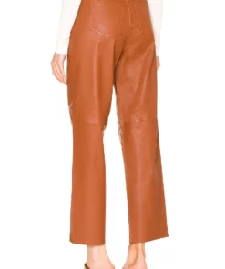 L'Academie Jiselle Leather Pant In Camel -Deals L'Academie Store LCDE WP203 V3