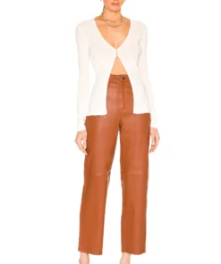 L'Academie Jiselle Leather Pant In Camel -Deals L'Academie Store LCDE WP203 V4