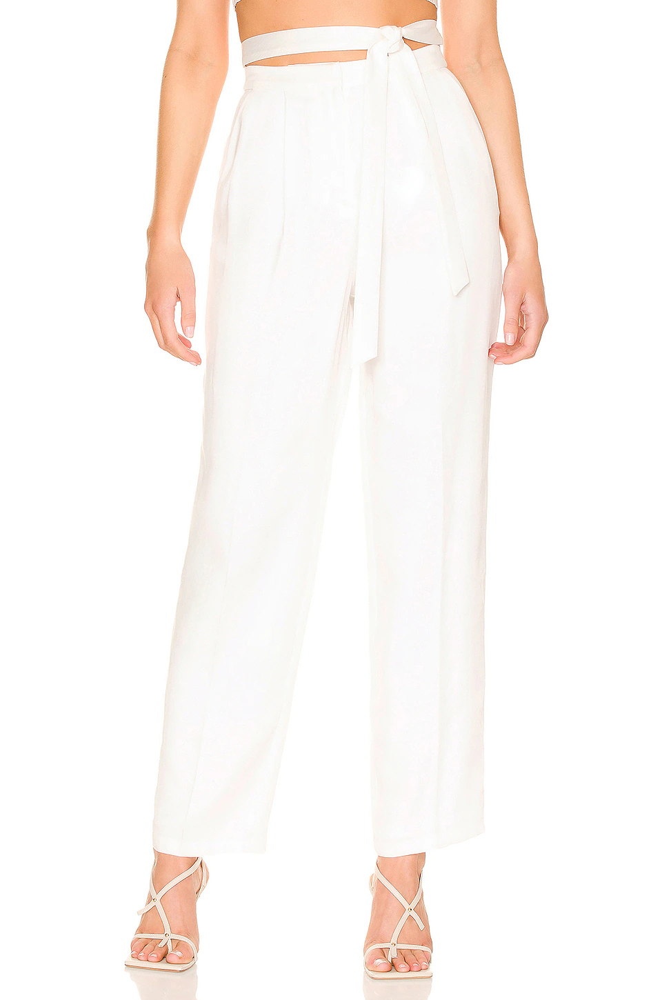 L'Academie Brinley Pant In White 1 L'Academie Brinley Pant In White