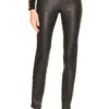 L'Academie Drew Leather Legging In Black