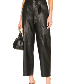 L'Academie Jamie Leather Pant In Black