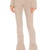 L'Academie Loch Rib Knit Pant In Fossil