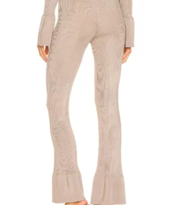 L'Academie Loch Rib Knit Pant In Fossil -Deals L'Academie Store LCDE WP213 V3