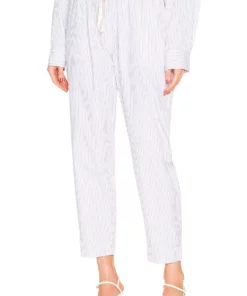 L'Academie Holly Pants In Blue & White Stripe
