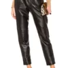 L'Academie The Bisous Leather Pant In Black