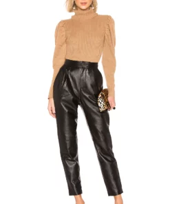 L'Academie The Bisous Leather Pant In Black -Deals L'Academie Store LCDE WP33 V4