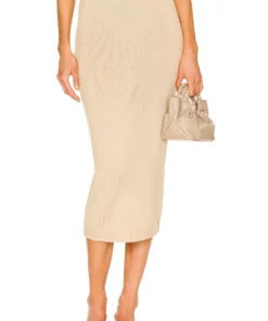 L'Academie Fionn Midi Skirt In Beige