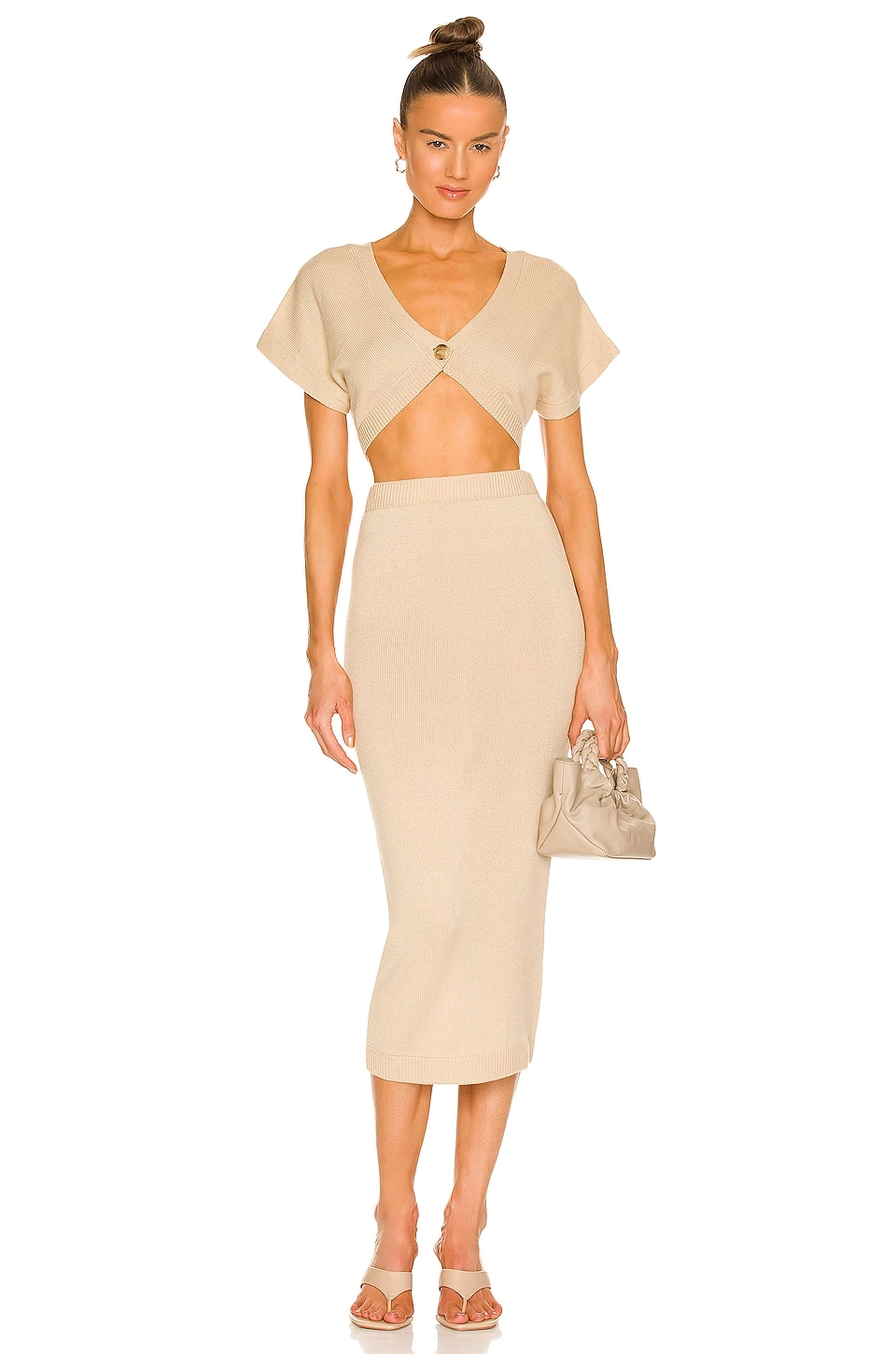 L'Academie Fionn Midi Skirt In Beige 4 L'Academie Fionn Midi Skirt In Beige - Image 4