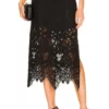 L'Academie Jasmine Lace Maxi Skirt In Black