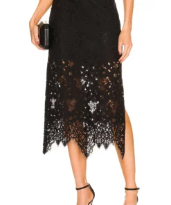 L'Academie Jasmine Lace Maxi Skirt In Black