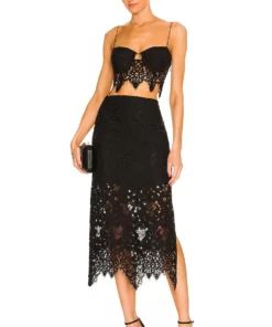 L'Academie Jasmine Lace Maxi Skirt In Black -Deals L'Academie Store LCDE WQ114 V4