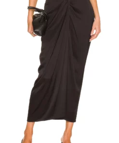 L'Academie The Avril Midi Skirt In Black