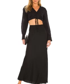 L'Academie Midi Skirt In Black -Deals L'Academie Store LCDE WQ79 V4