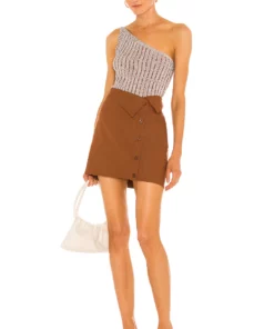 L'Academie Perla Mini Skirt In Brown -Deals L'Academie Store LCDE WQ89 V4