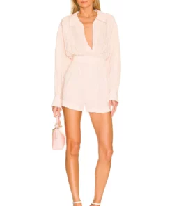 L'Academie The Rayne Romper In Blush