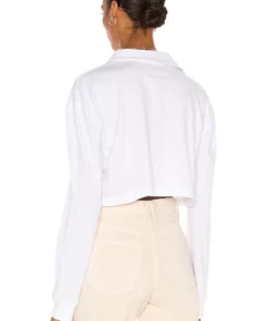 L'Academie LS Cropped Polo In White -Deals L'Academie Store LCDE WS661 V3