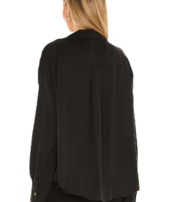 L'Academie Button Front Blouse In Black -Deals L'Academie Store LCDE WS708 V3