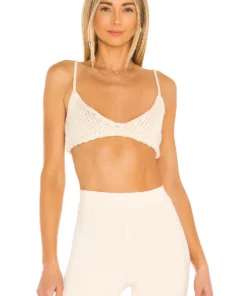 L'Academie Cassia Knit Bralette In Ivory