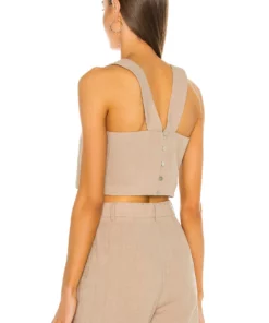 L'Academie The Rochelle Crop Top In Mocha Beige -Deals L'Academie Store LCDE WS721 V3